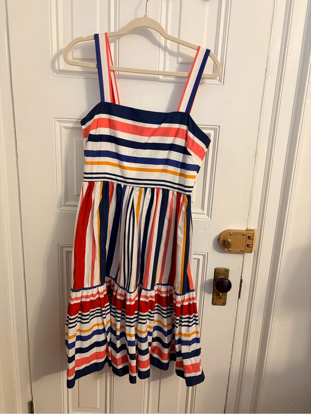 Vince Camuto Navy, Red, Yellow & White Striped Sundress